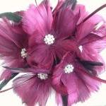 Brides Maids Feather Flower..