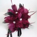 Brides Maids Feather Flower..